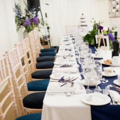 A table set up for at a wedding at Loch Lomond Waterfront