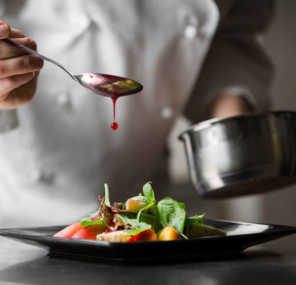 A chef preparing a dish