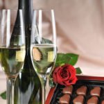 Chocolates, flowers and champagne
