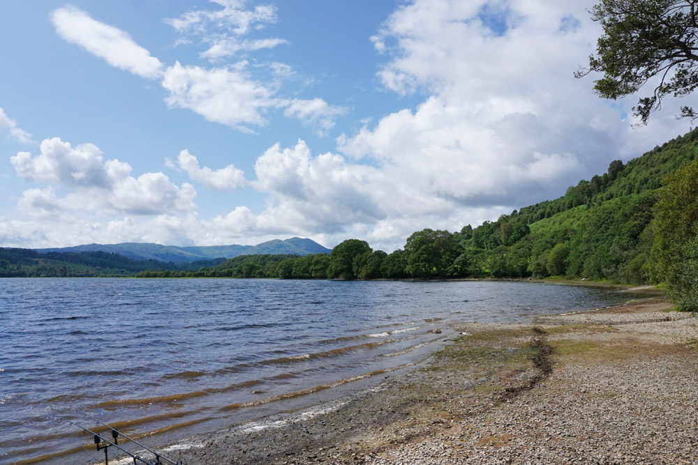 The shores of Loch Lomond near Balmaha in Scotland