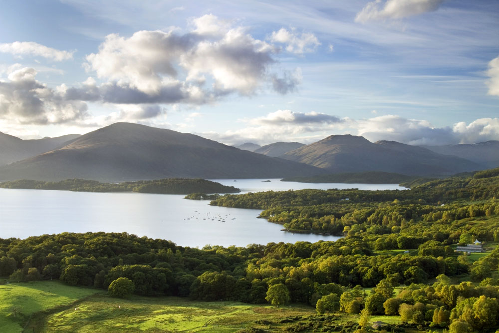 View from Conic hill on the banks of Loch Lomond above Balmaha