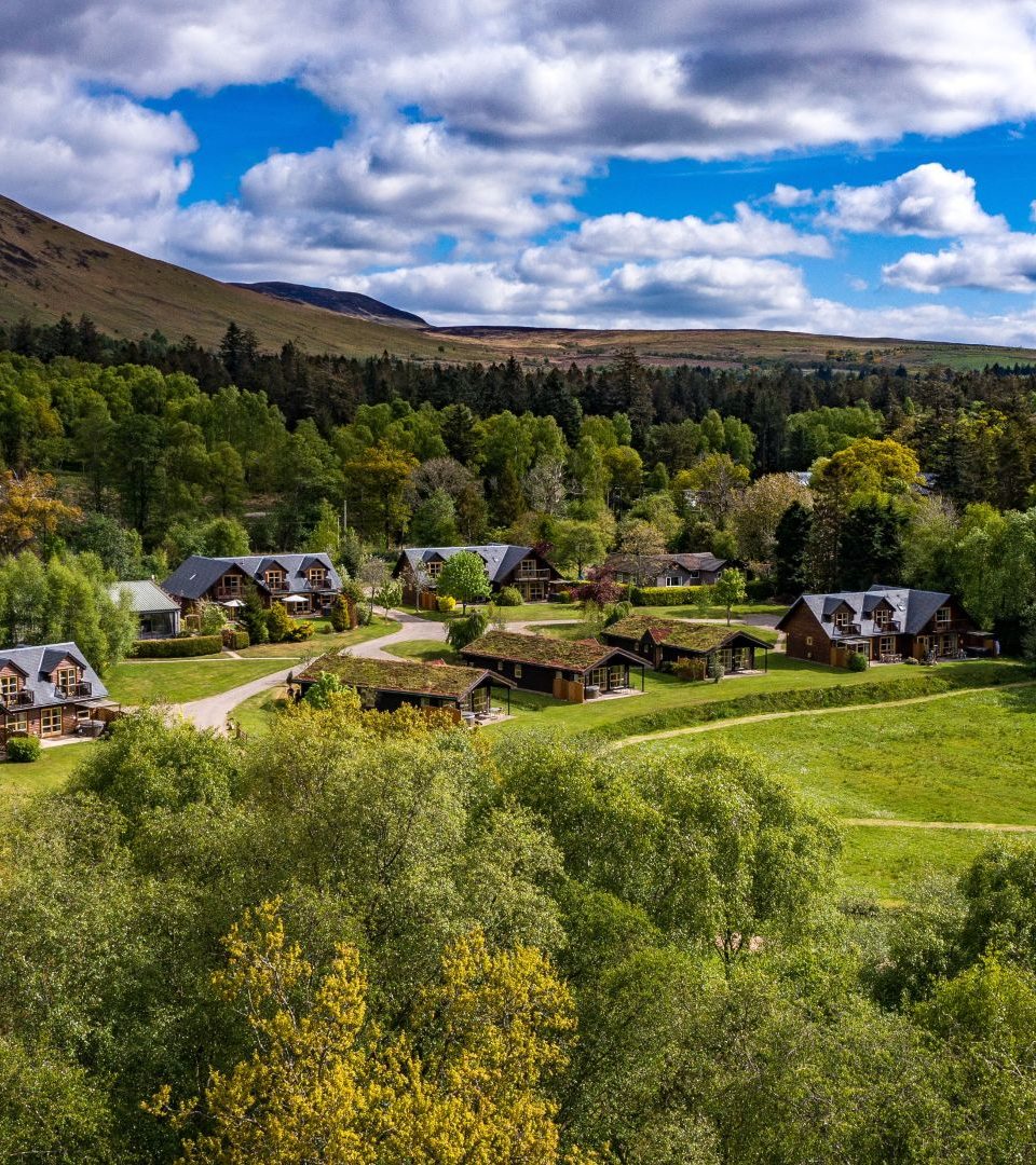 Loch Lomond Waterfront luxury wedding resort drone photo of the grounds