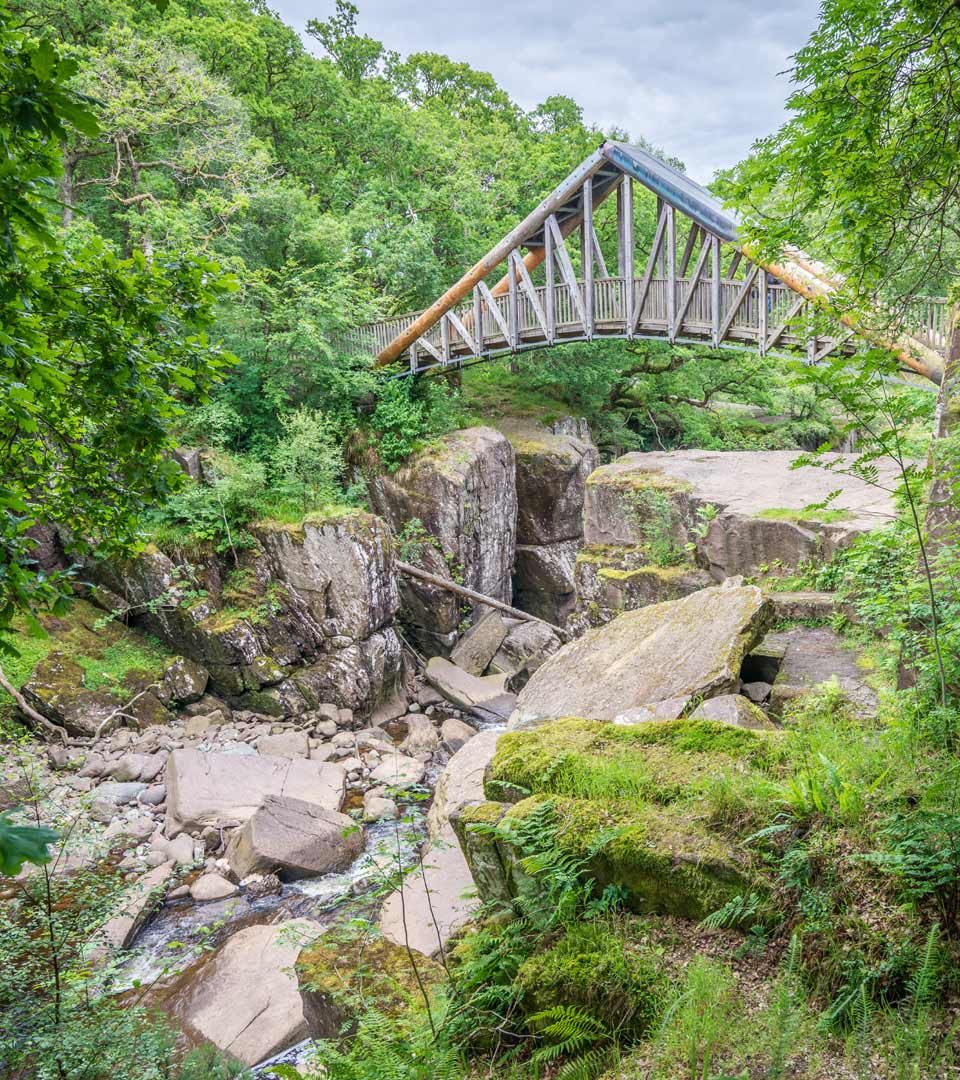 Bracklinn Falls Bridge in Callander