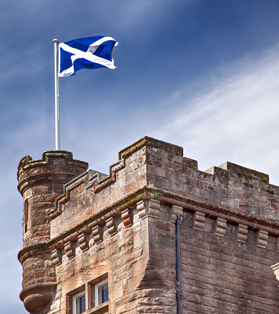 Scottish flag flying in Callander