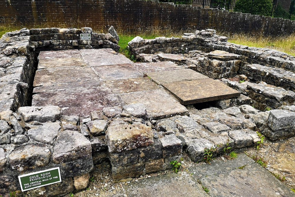 Ruins of an ancient Roman baths complex at Bearsden