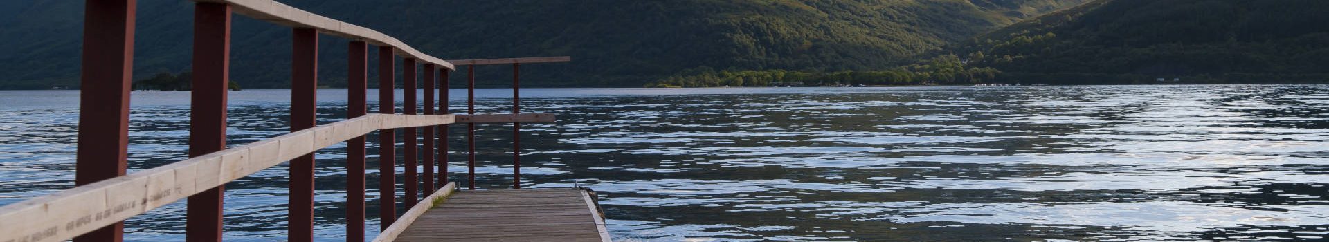 View of Loch Lomond in Scotland from jetty