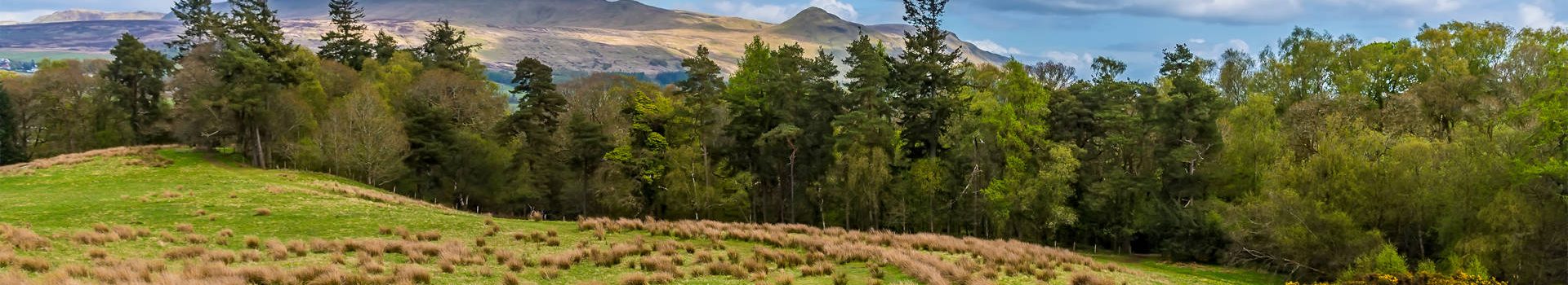 A view across the fields to Finnich Glen