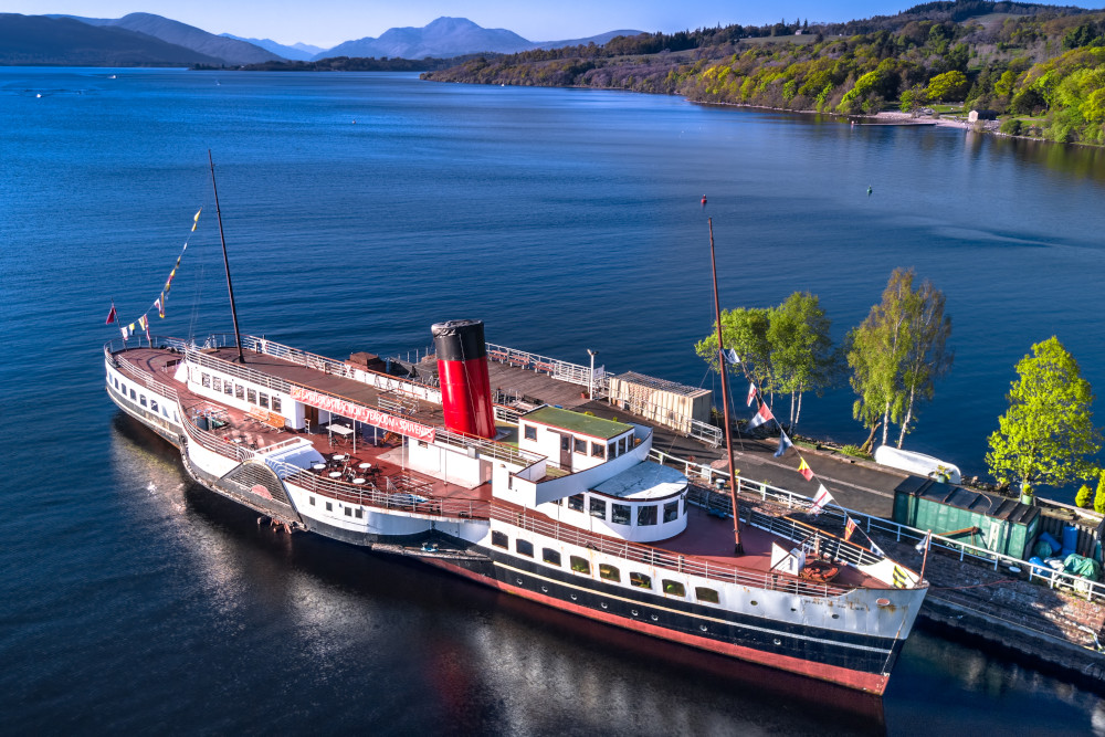 Paddle steamer ship on the Balloch Steam Slipway