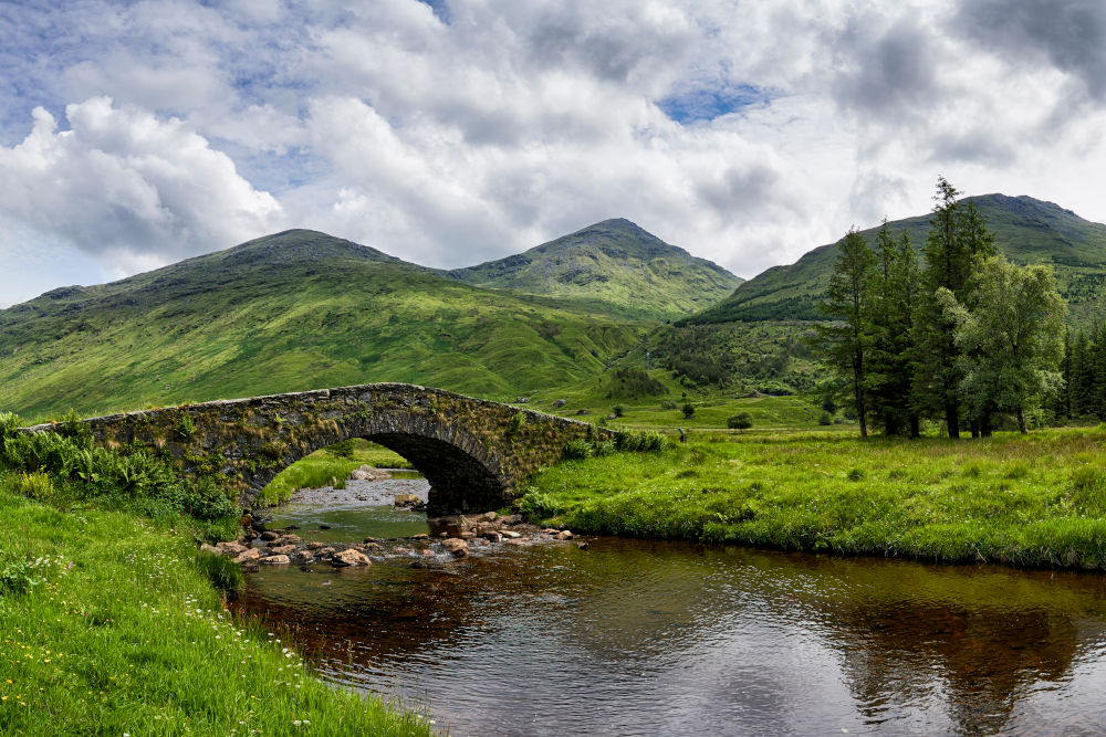 Butter Bridge over Kinglas Water in the Loch Lomond National Park, Scotland