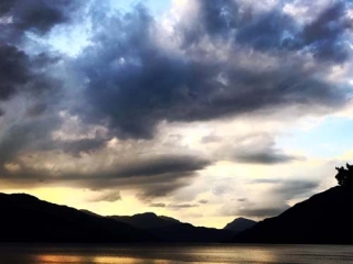 A sunset over Loch Lomond