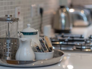 Kitchen detail  in a chalet at Loch Lomond Waterfront