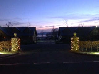 The entrance to Loch Lomond Waterfront lit up The entrance to Loch Lomond Waterfront lit up