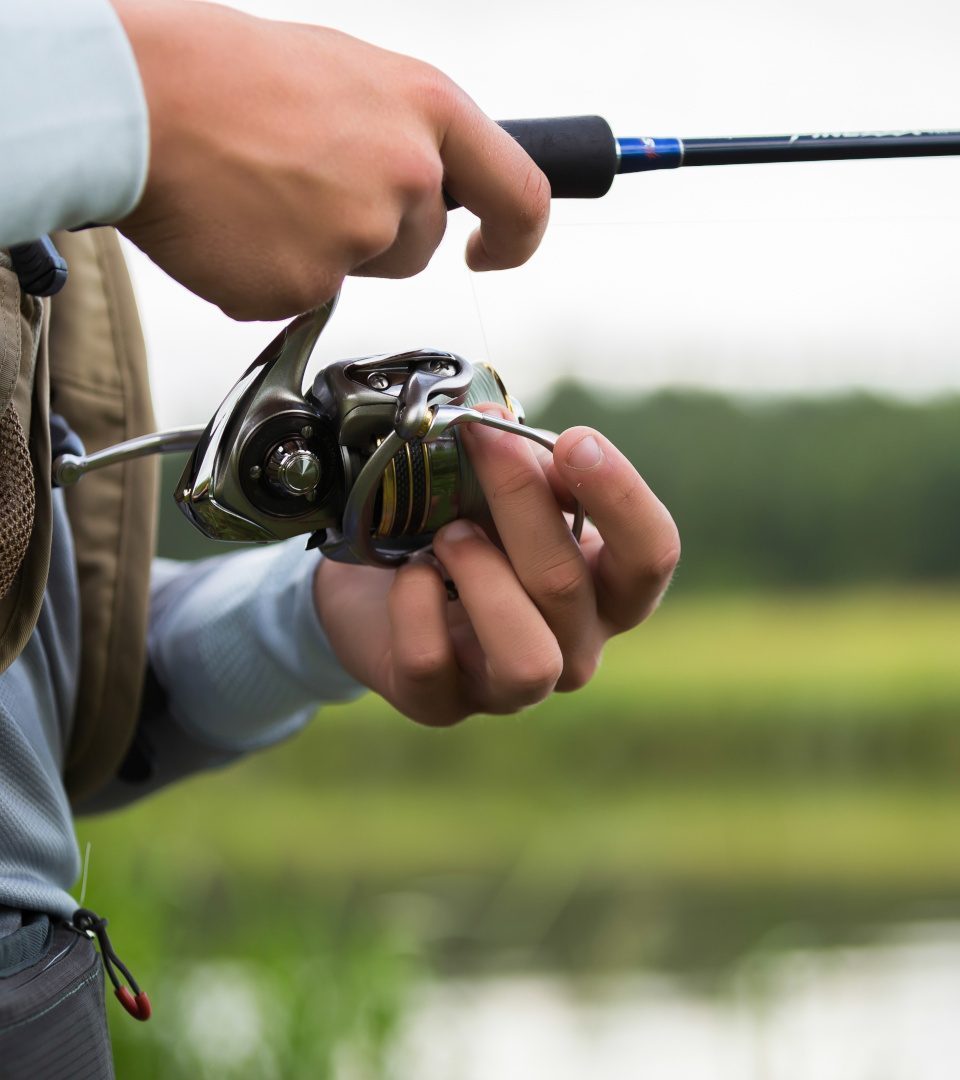 Close up of a fishing rod