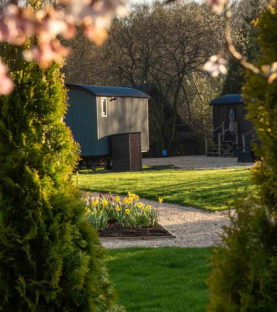 Shepherd's Hut by grass.