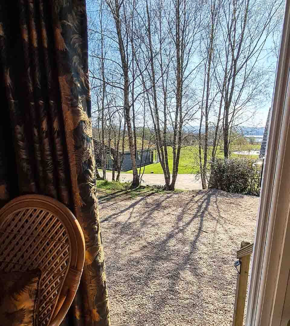 Shepherd's Hut with views outside.