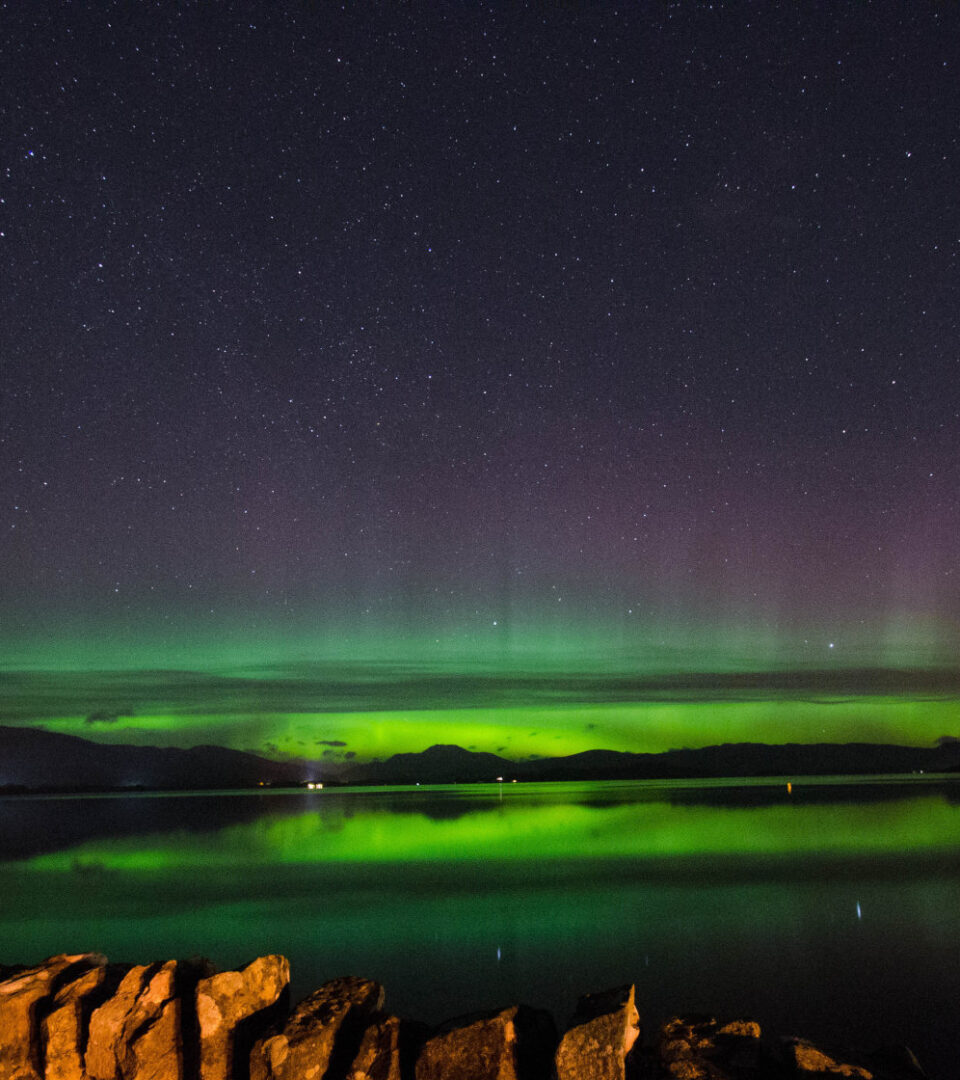 Northern Lights over Loch Lomond Scotland