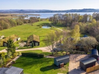 A birds eye view of the Shepherd&#039;s Huts at Loch Lomond