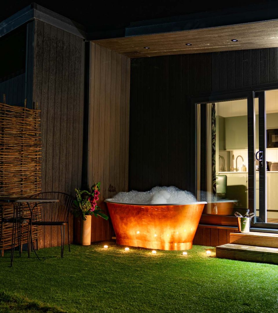 Loch Lomond wilderness wellness holidays in Scotland. Our Cabins with Outdoor Bath...