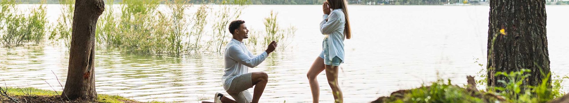 A marriage proposal by a loch